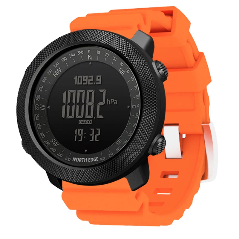 NORTH EDGE Men's Digital Sports Watch – Altimeter, Barometer, Compass, Waterproof 50M