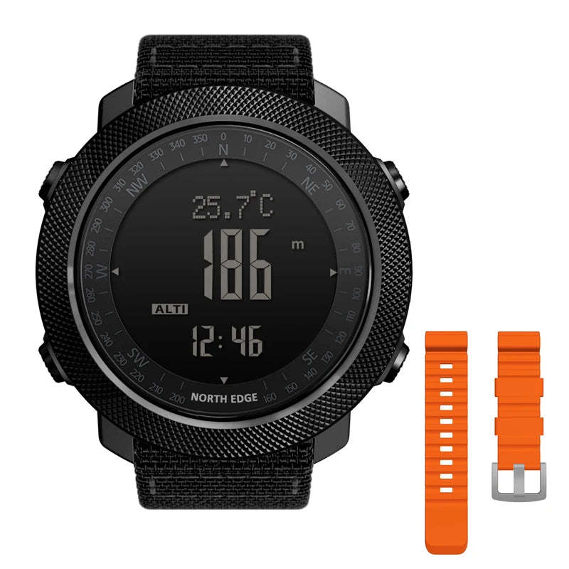 NORTH EDGE Men's Digital Sports Watch – Altimeter, Barometer, Compass, Waterproof 50M