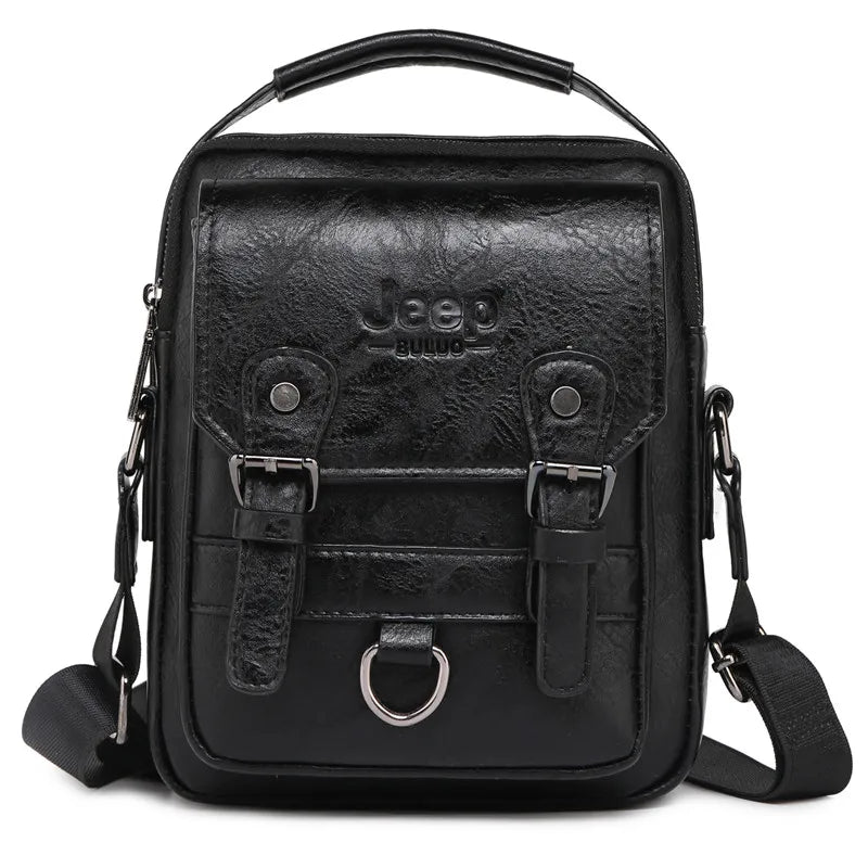JEEP BULUO Men's Leather Messenger Bag – Large Capacity Crossbody Business Bag