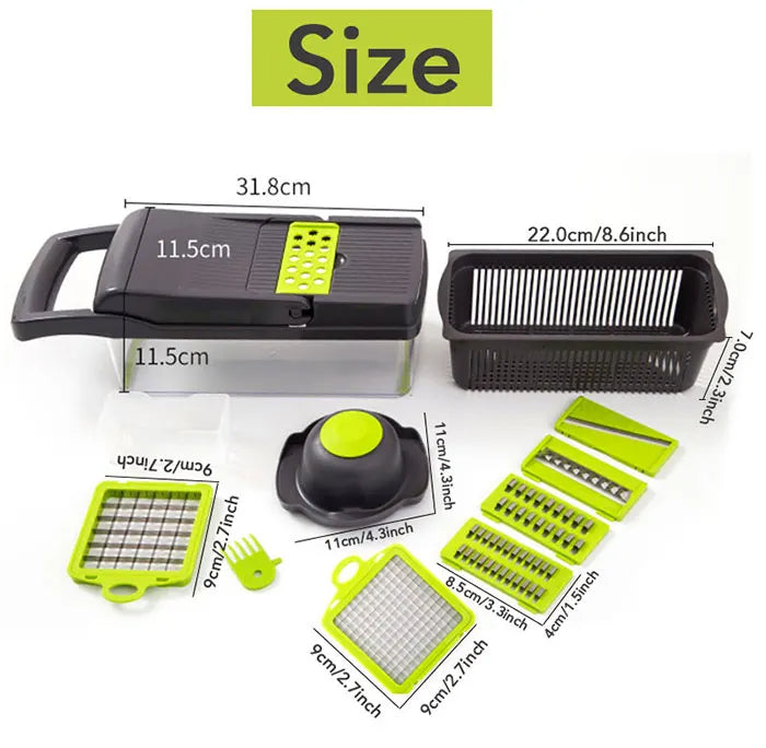 Multifunctional Vegetable Chopper & Grater – Manual Slicer for Fruits, Potatoes, Cheese & Onions