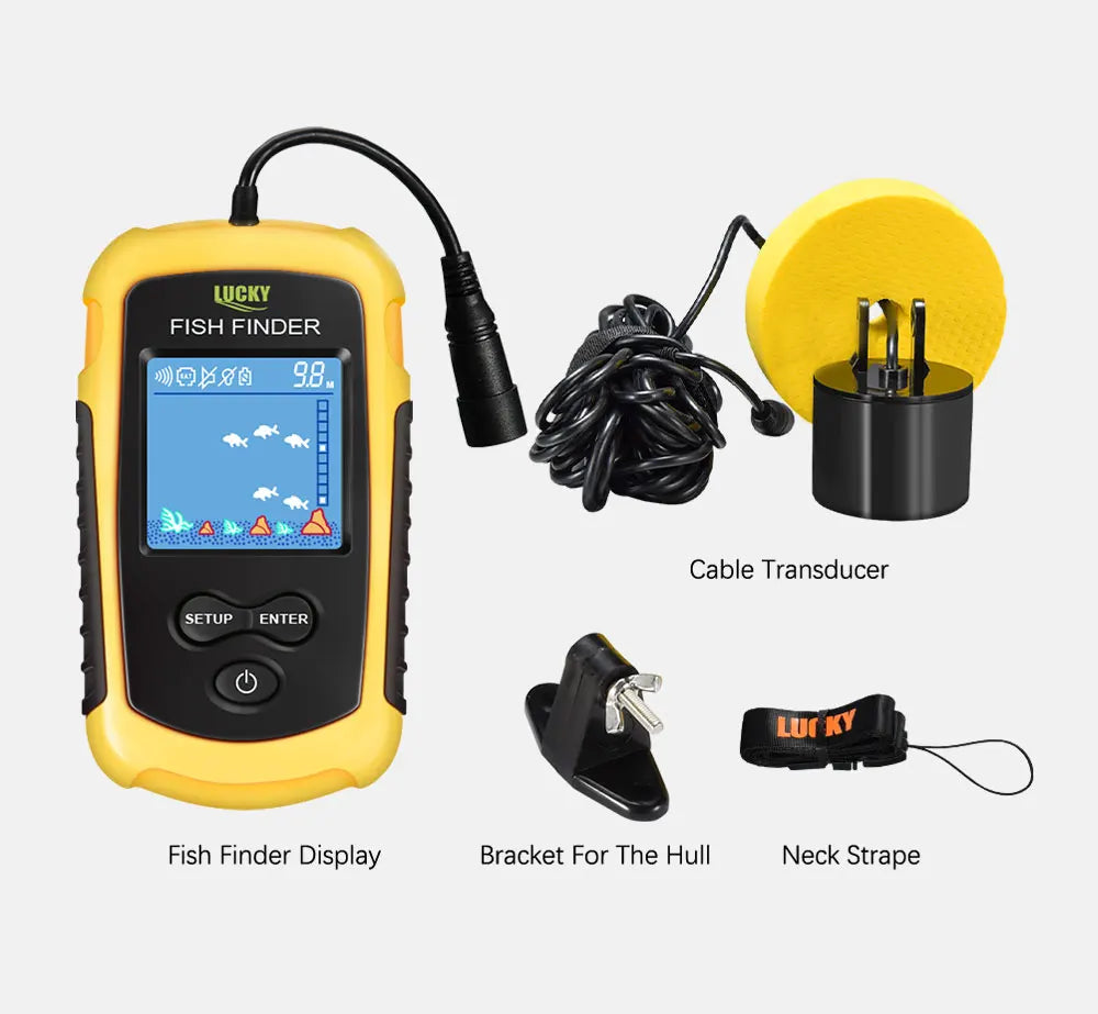 Portable Sonar Fish Finder 100M with Alarm & 45° Coverage – Echo Sounder for Lake & Sea Fishing