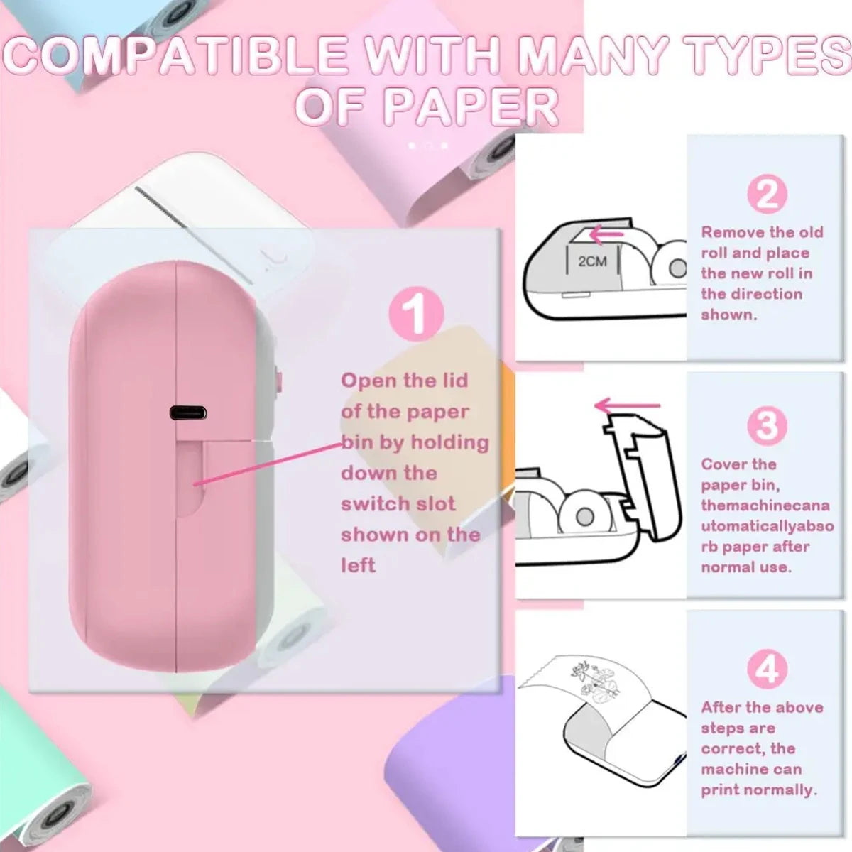 Mini Portable Thermal Printer – Inkless Pocket Photo & Note Printer