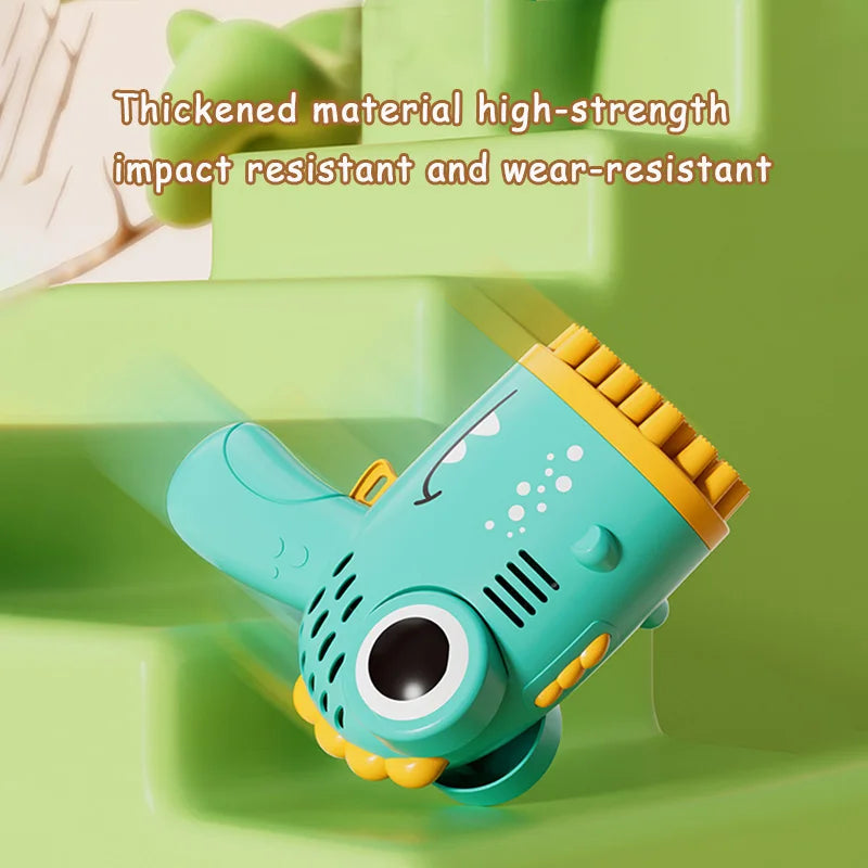 Electric Dinosaur Bubble Gun – 40-Hole Handheld Bubble Blower Toy