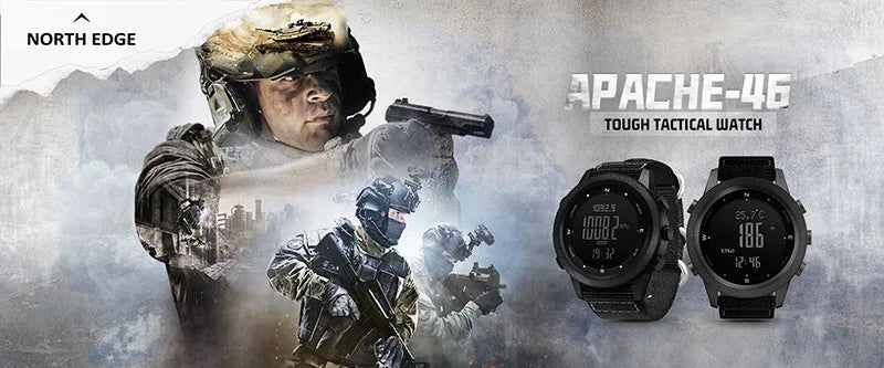 NORTH EDGE Men's Digital Sports Watch – Altimeter, Barometer, Compass, Waterproof 50M