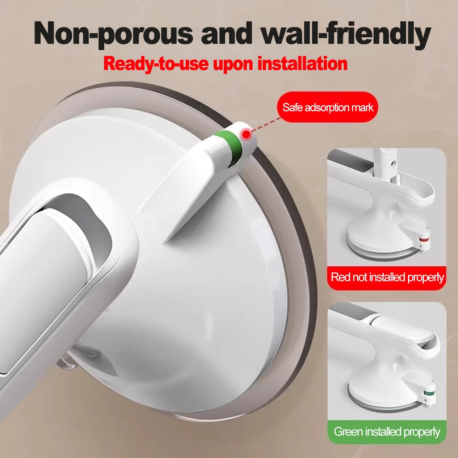 Non-Slip Bathroom Grab Bar – Suction Safety Handle for Elderly & Kids