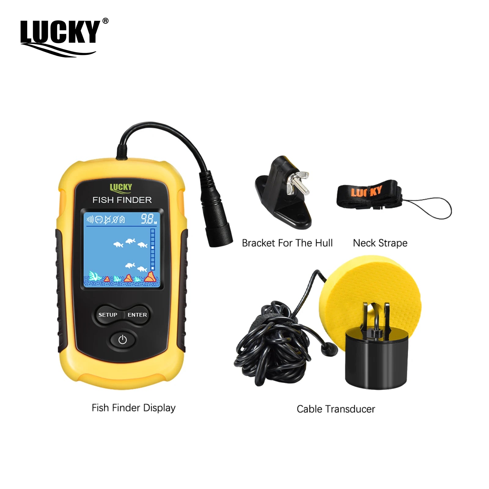 Portable Sonar Fish Finder 100M with Alarm & 45° Coverage – Echo Sounder for Lake & Sea Fishing