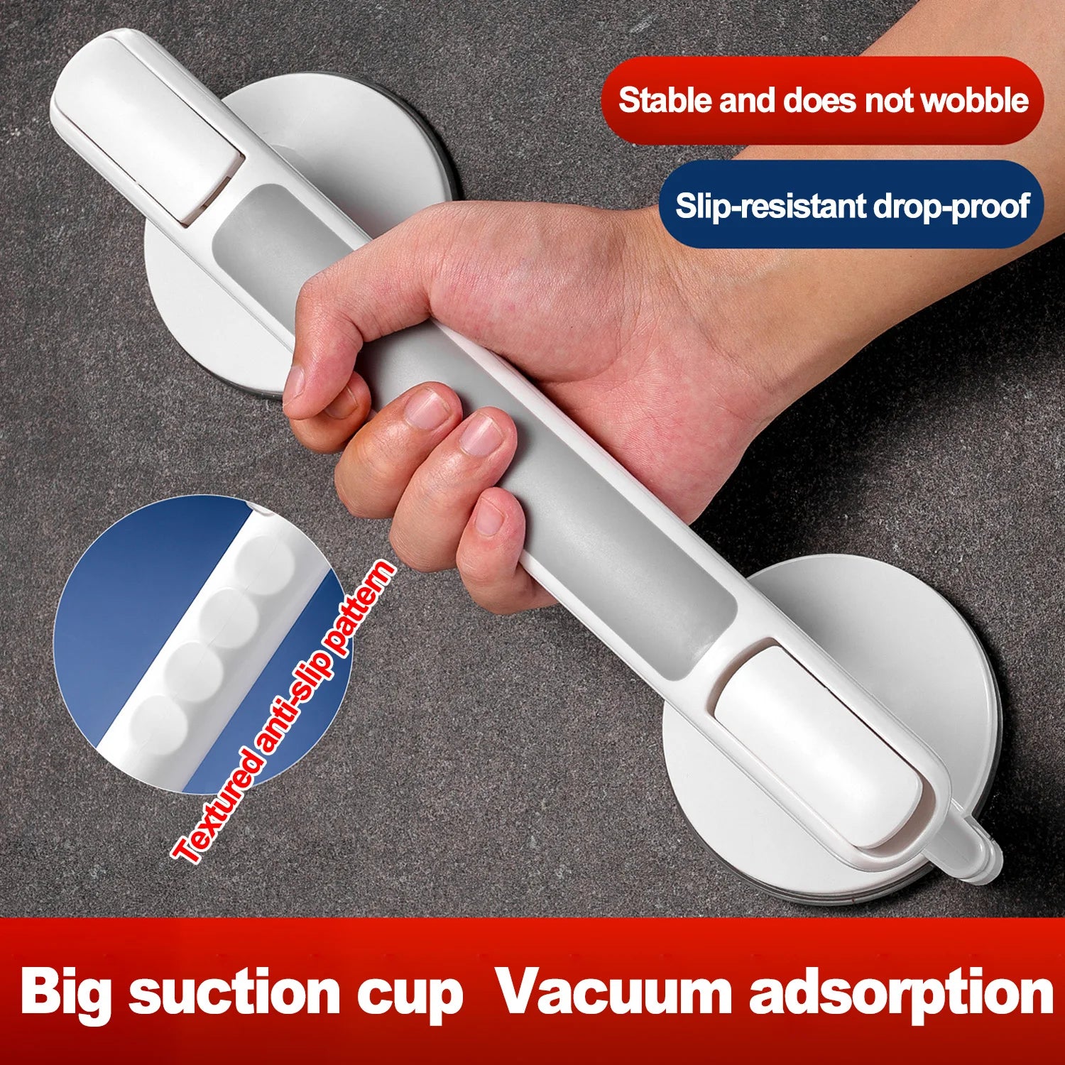 Non-Slip Bathroom Grab Bar – Suction Safety Handle for Elderly & Kids