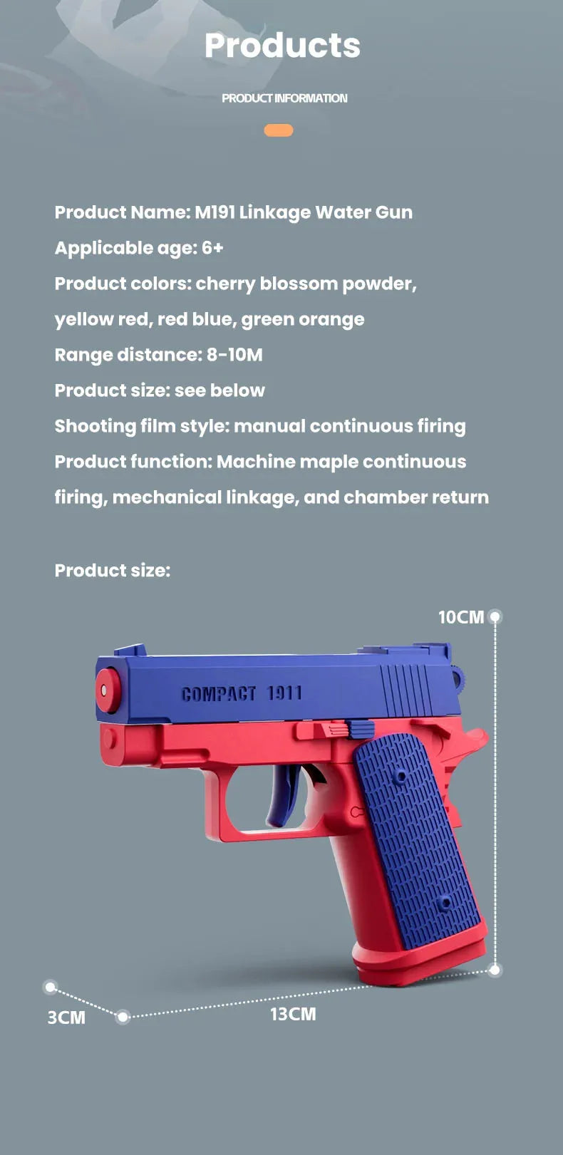 M1191 Mini Water Gun – Kids’ Fully Automatic Summer Outdoor Toy