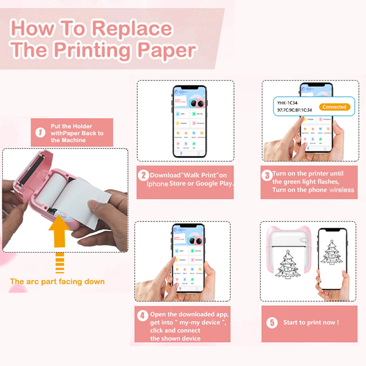 Mini Portable Thermal Printer – Inkless Pocket Photo & Note Printer