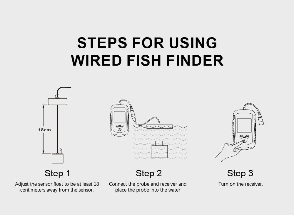 Portable Sonar Fish Finder 100M with Alarm & 45° Coverage – Echo Sounder for Lake & Sea Fishing