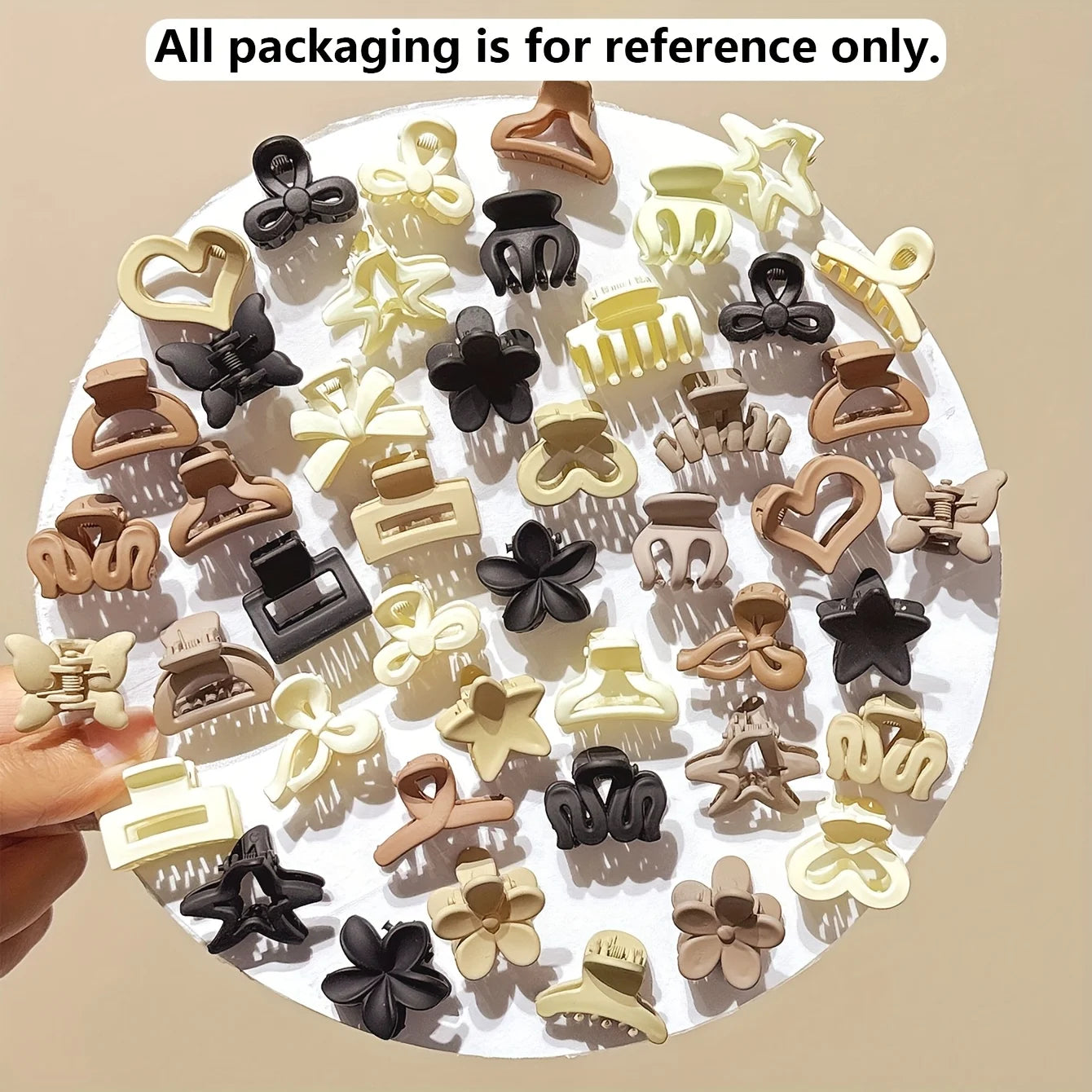 Beige Hair Clip Set Cute Small Clips for Girls, Daily Wear & Gifts