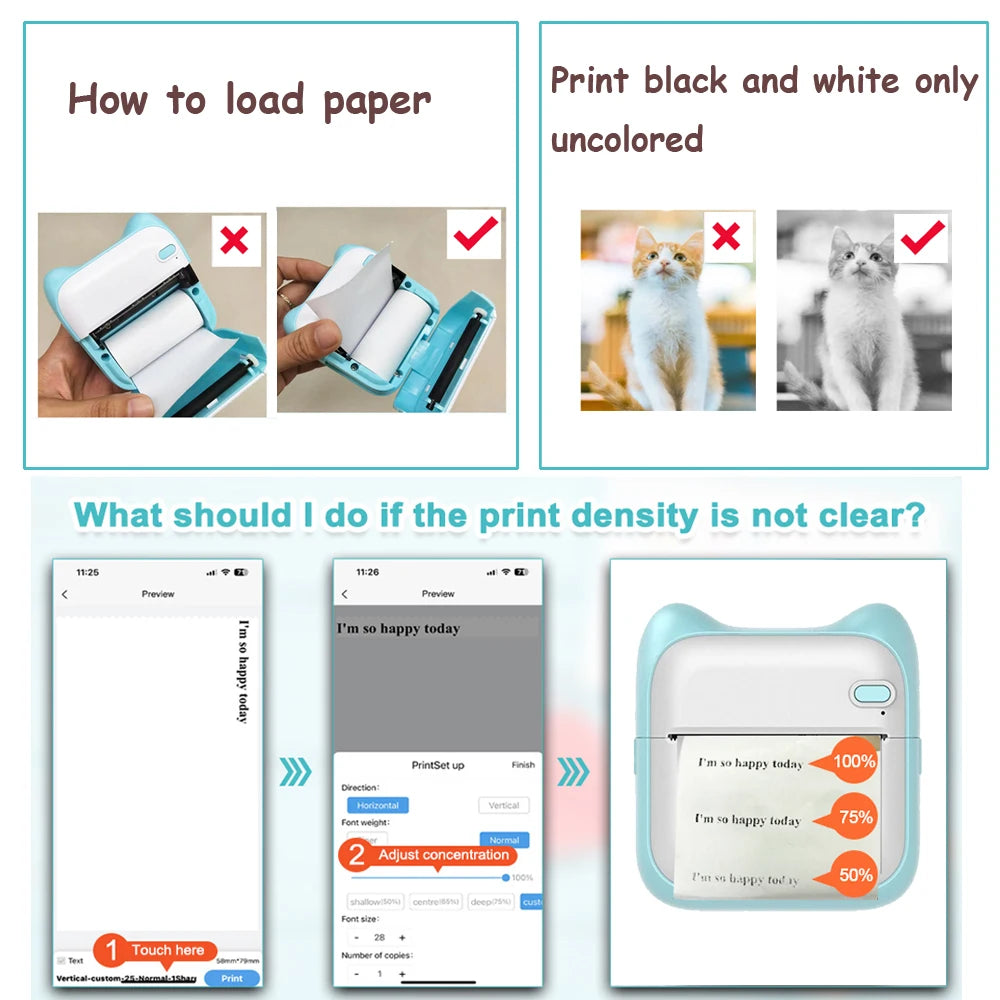 Mini Portable Thermal Printer – Inkless Pocket Photo & Note Printer
