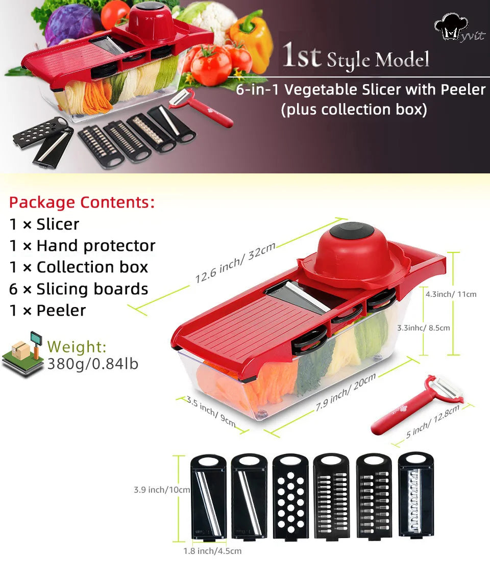 Multifunctional Vegetable Chopper & Grater – Manual Slicer for Fruits, Potatoes, Cheese & Onions