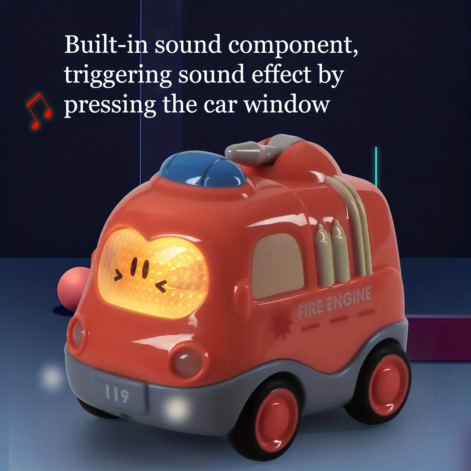 Pull Back Vehicle Toy for Toddlers – Cars with Lights & Sound