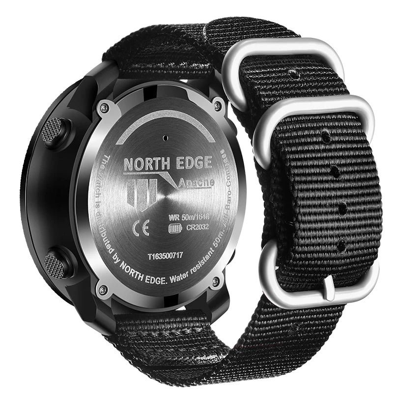 NORTH EDGE Men's Digital Sports Watch – Altimeter, Barometer, Compass, Waterproof 50M