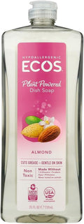 Earth Friendly Products Dishmate Almond Dish Soap – Plant-Based Liquid Dishwashing Detergent, 25 Fl Oz (Pack of 3)