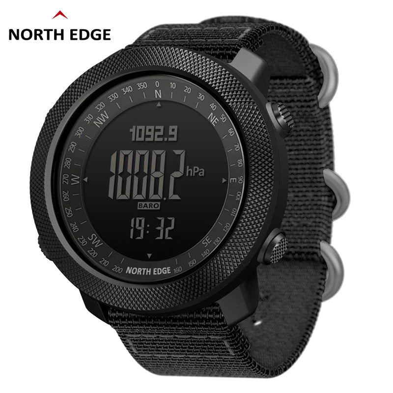 NORTH EDGE Men's Digital Sports Watch – Altimeter, Barometer, Compass, Waterproof 50M