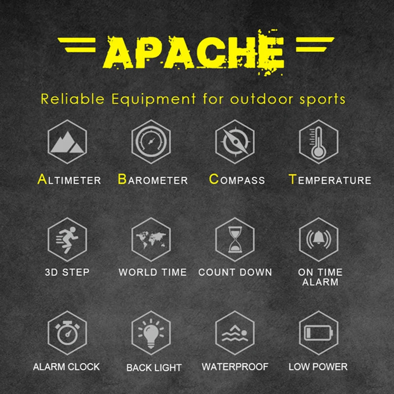 NORTH EDGE Men's Digital Sports Watch – Altimeter, Barometer, Compass, Waterproof 50M