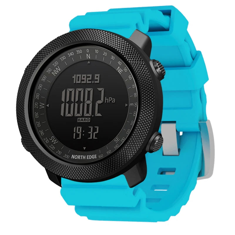 NORTH EDGE Men's Digital Sports Watch – Altimeter, Barometer, Compass, Waterproof 50M