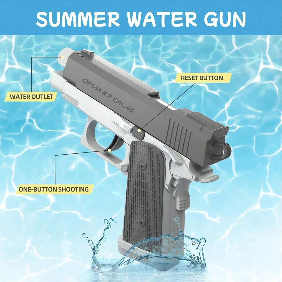 M1911 Water Blaster Toy Gun – Squirt Pistol for Kids & Adults