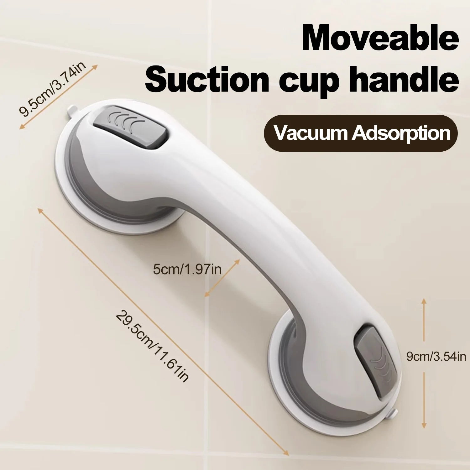Non-Slip Bathroom Grab Bar – Suction Safety Handle for Elderly & Kids