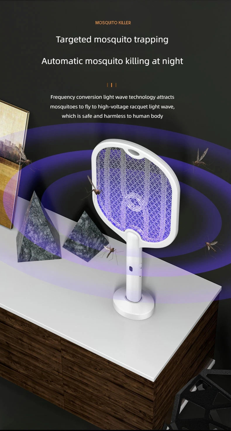 3-in-1 Electric Mosquito Swatter & Killer Lamp Rechargable