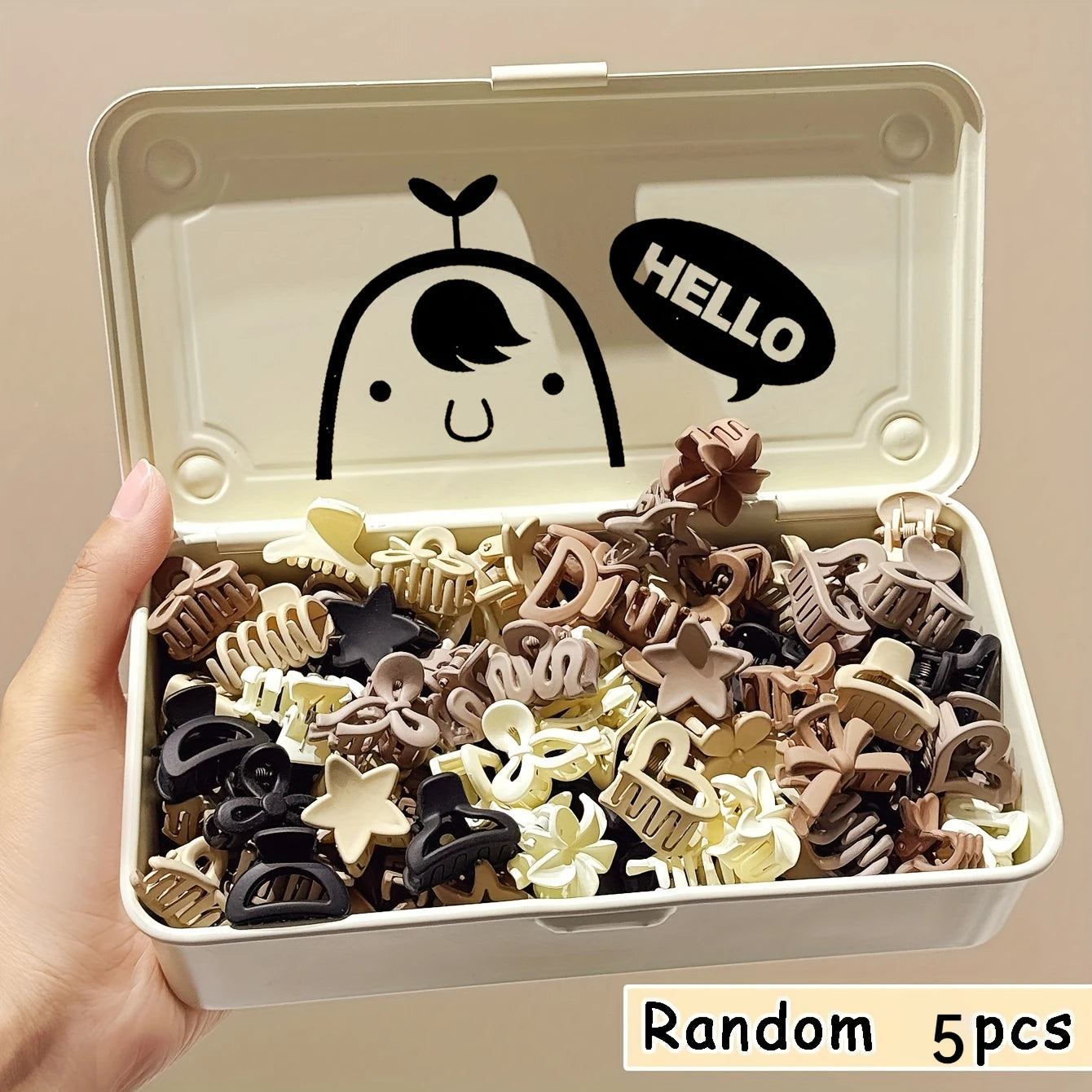 Beige Hair Clip Set Cute Small Clips for Girls, Daily Wear & Gifts