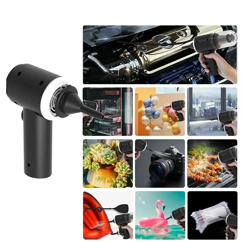 9000Pa Wireless Mini Car Vacuum Cleaner – USB Rechargeable
