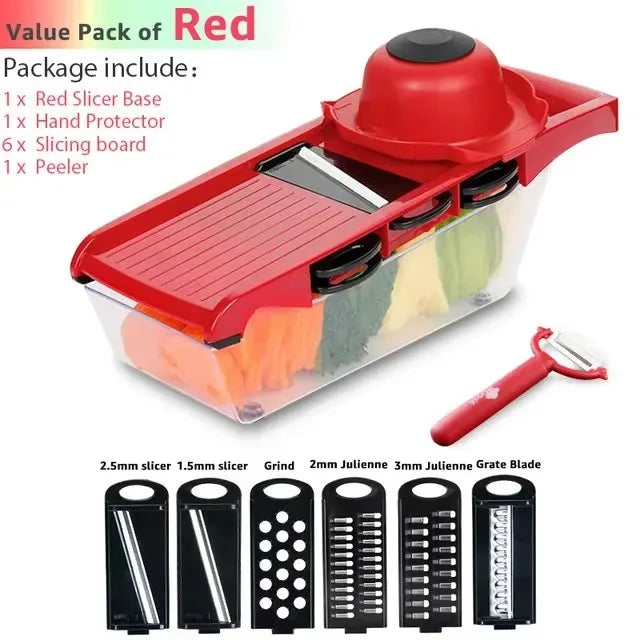 Multifunctional Vegetable Chopper & Grater – Manual Slicer for Fruits, Potatoes, Cheese & Onions