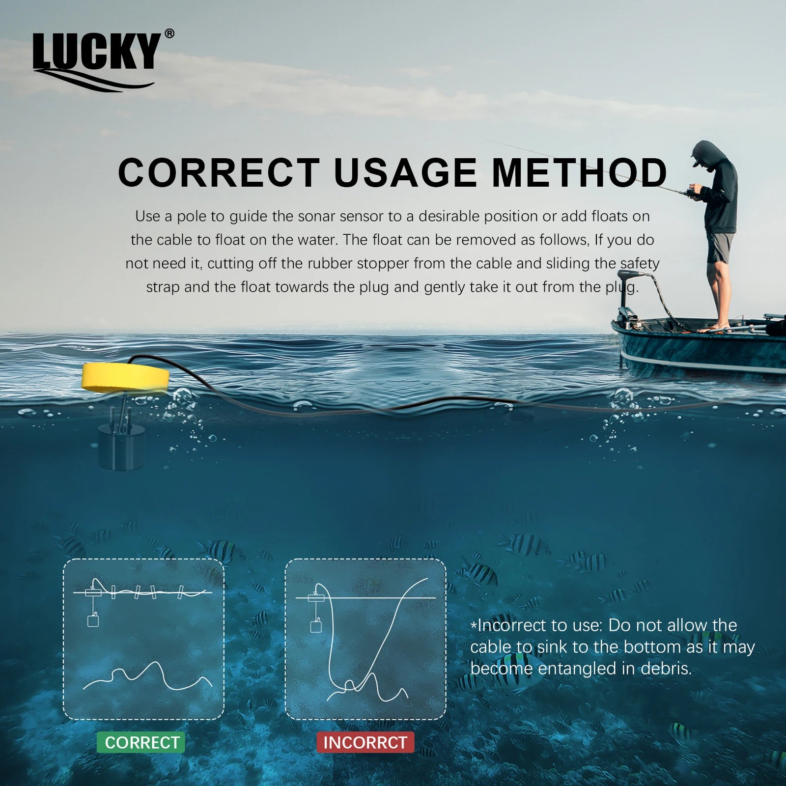 Portable Sonar Fish Finder 100M with Alarm & 45° Coverage – Echo Sounder for Lake & Sea Fishing