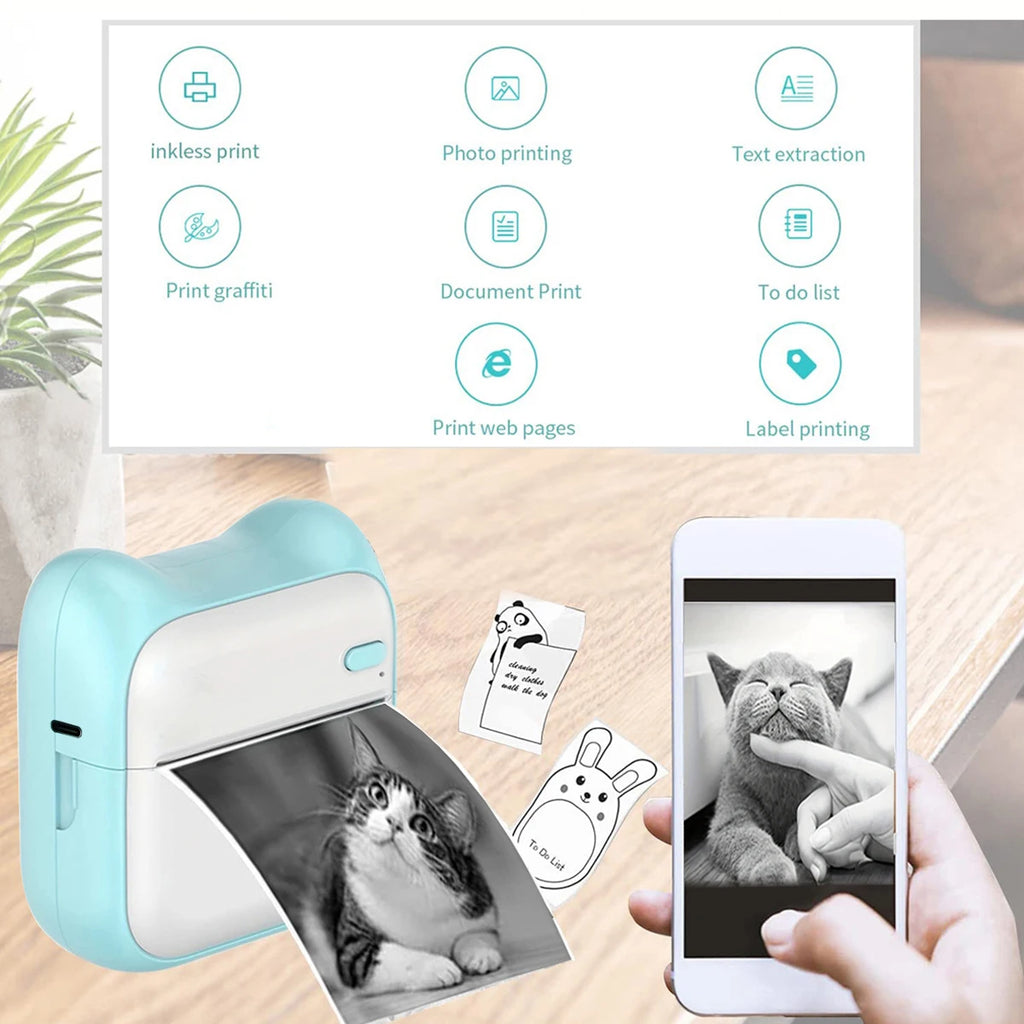 Mini Portable Thermal Printer – Inkless Pocket Photo & Note Printer