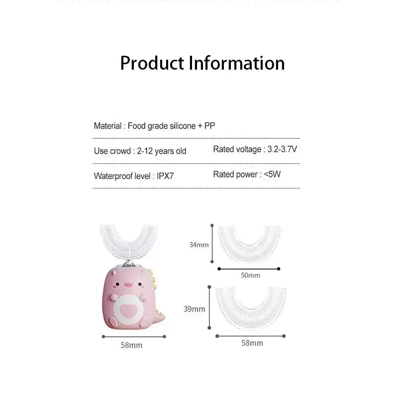 Kids U Shaped Electric Toothbrush, Automatic 360°