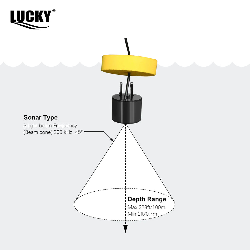 Portable Sonar Fish Finder 100M with Alarm & 45° Coverage – Echo Sounder for Lake & Sea Fishing