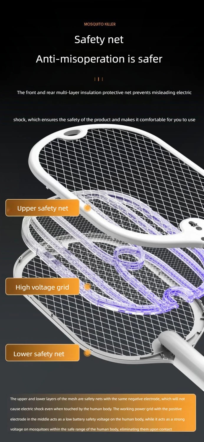 3-in-1 Electric Mosquito Swatter & Killer Lamp Rechargable