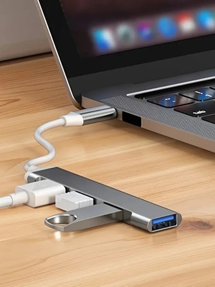 4-Port USB-C Hub 3.0 Adapter OTG for MacBook, Xiaomi, Lenovo & PCs
