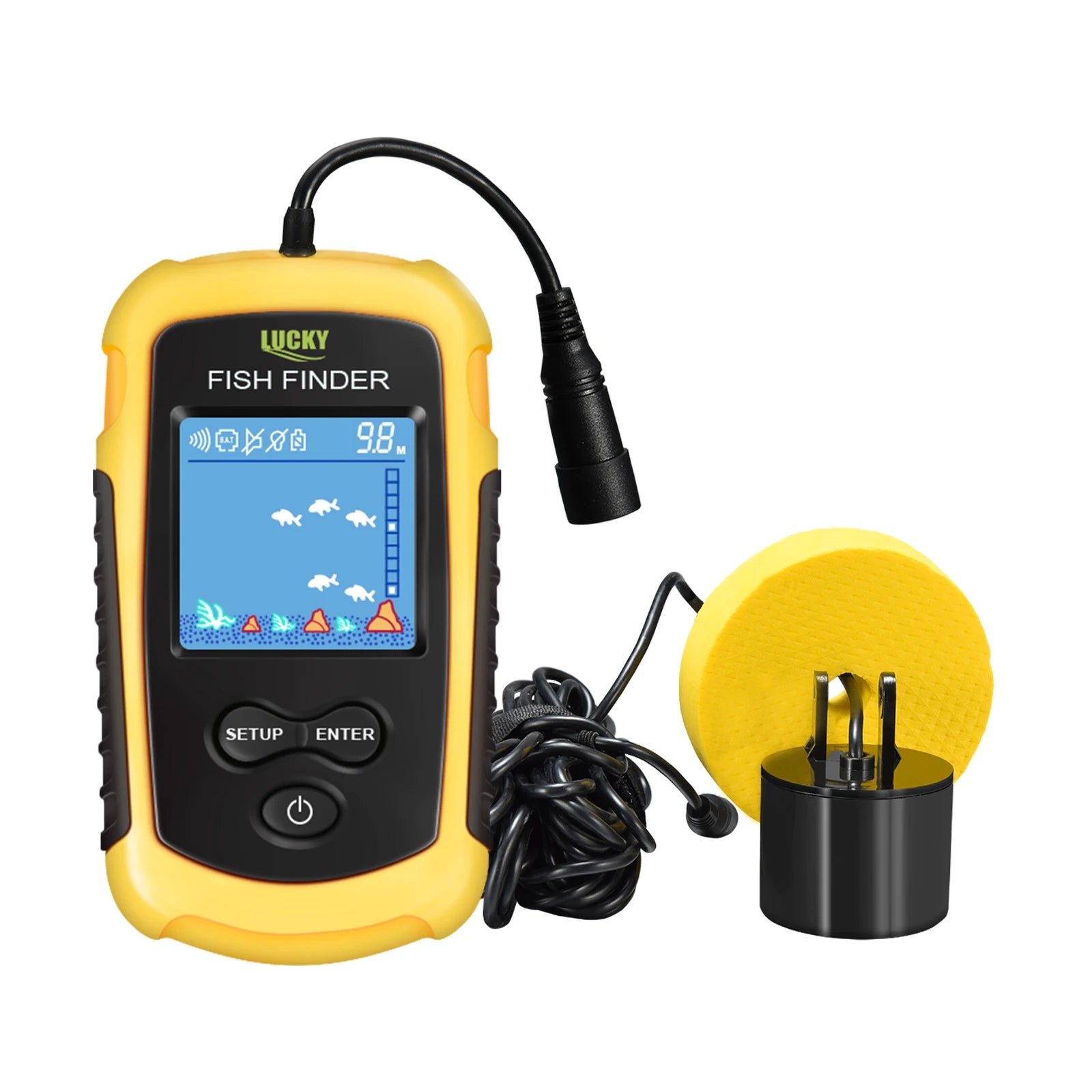 Portable Sonar Fish Finder 100M with Alarm & 45° Coverage – Echo Sounder for Lake & Sea Fishing