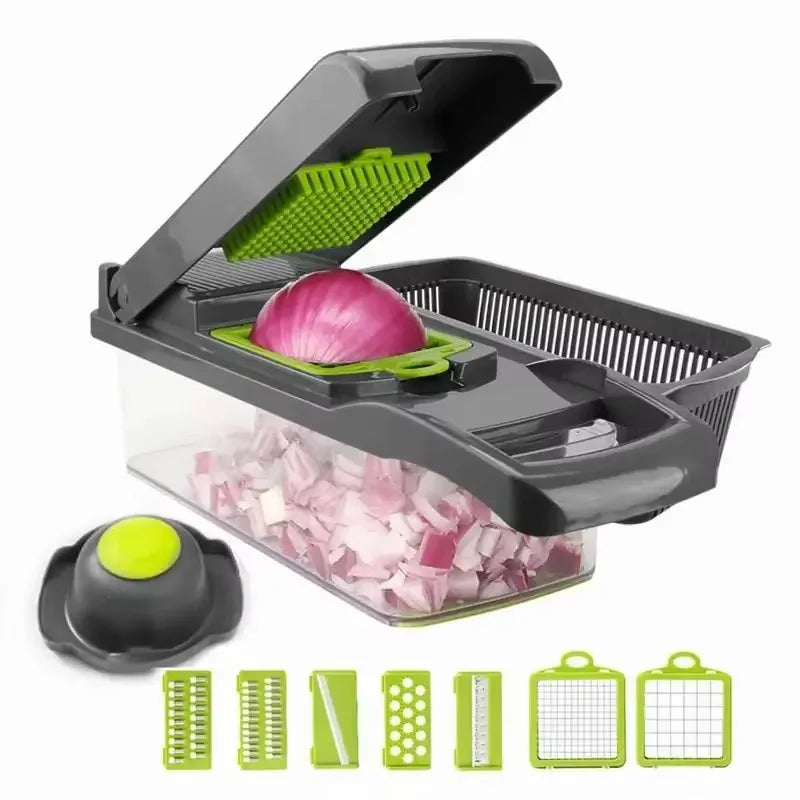 Multifunctional Vegetable Chopper & Grater – Manual Slicer for Fruits, Potatoes, Cheese & Onions