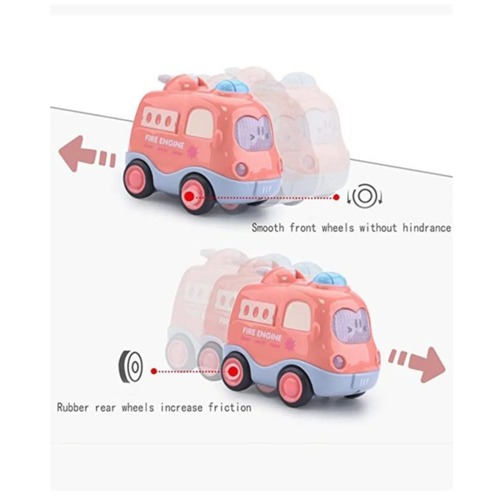 Pull Back Vehicle Toy for Toddlers – Cars with Lights & Sound