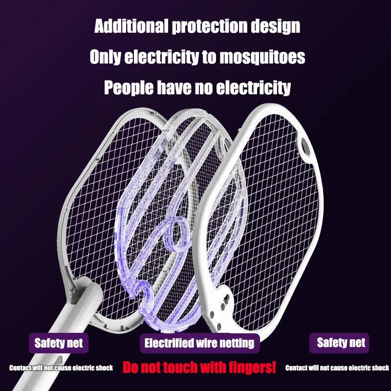 3-in-1 Electric Mosquito Swatter & Killer Lamp Rechargable