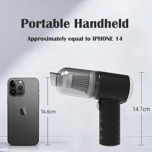9000Pa Wireless Mini Car Vacuum Cleaner – USB Rechargeable