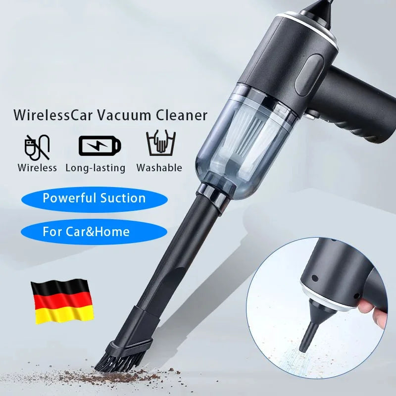 9000Pa Wireless Mini Car Vacuum Cleaner – USB Rechargeable