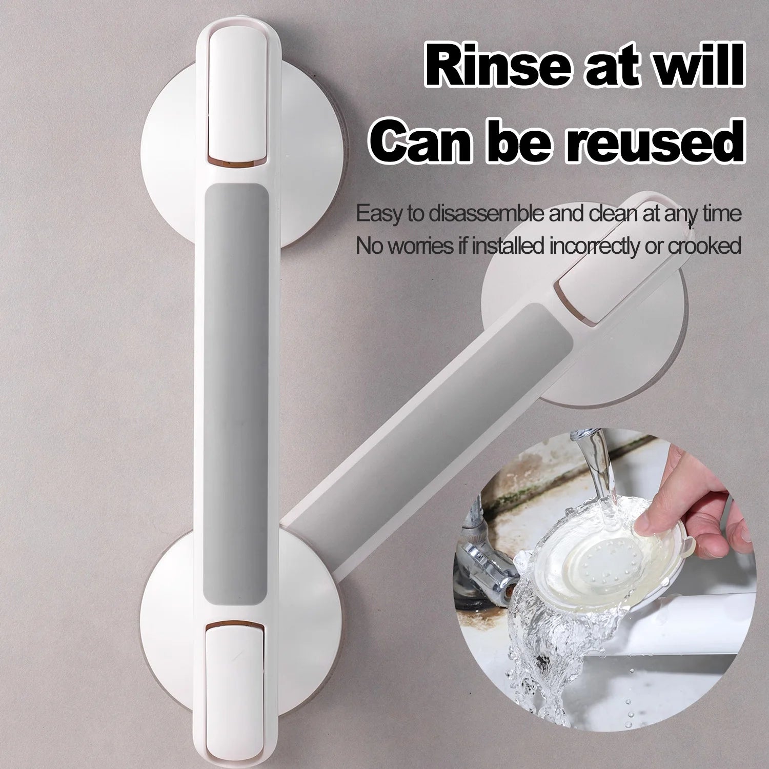 Non-Slip Bathroom Grab Bar – Suction Safety Handle for Elderly & Kids