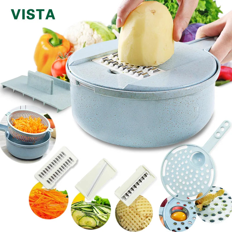 Multifunctional Vegetable Chopper & Grater – Manual Slicer for Fruits, Potatoes, Cheese & Onions