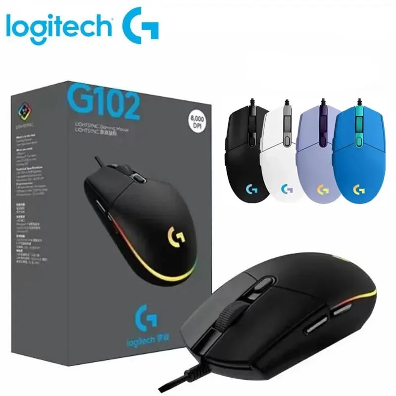 Logitech G102 Wired Gaming Mouse – 8000 DPI RGB Optical for PC & Laptop