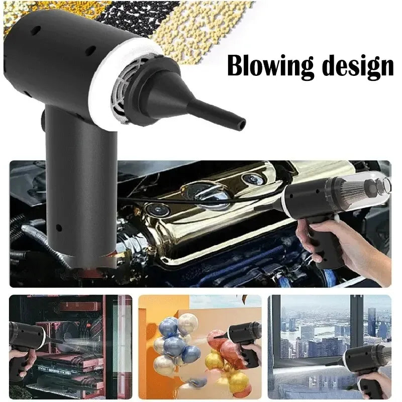9000Pa Wireless Mini Car Vacuum Cleaner – USB Rechargeable