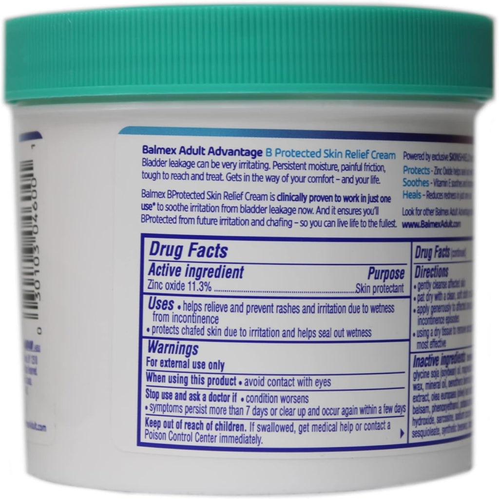 Adult Zinc Oxide Rash Cream – Soothing Skin Protectant and Irritation Relief, Unscented – 12 oz Tube (pack of 06)