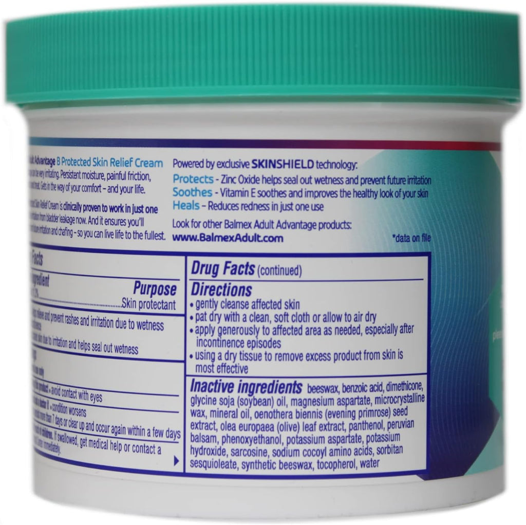Adult Zinc Oxide Rash Cream – Soothing Skin Protectant and Irritation Relief, Unscented – 12 oz Tube (pack of 06)